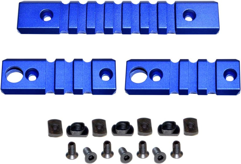 PRESMA 3 Piece Picatinny Rail Section Kit for M-LOK Style Slots, Dark Blue - Image 1
